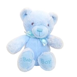 Kellytoy Blue Teddy Bear Rattle Baby Boy Plush Toy